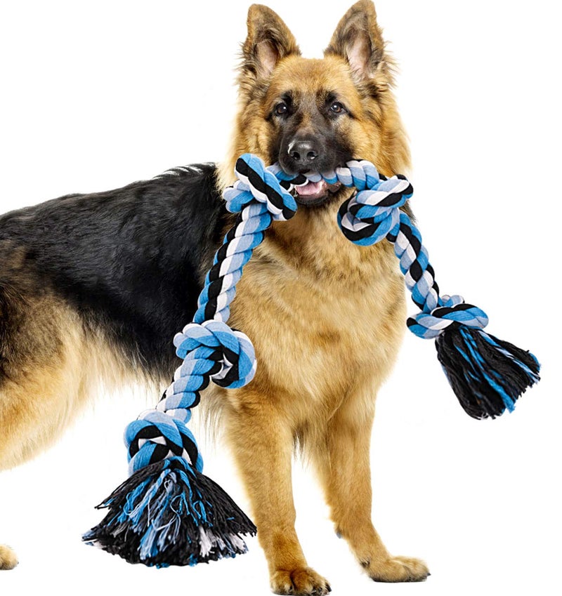 Bmag Dog Rope Toys for Aggressive Chewers, Heavy Duty Dog Toys for Medium Large Dogs, Tough Twisted Rope Toy with 5 Knots - Image 1