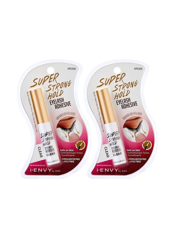 KISS لاصق رموش قوي للغاية من آي إنفي بواسطة كيس KPEG06 (عبوة 2) فرشاة خالية من اللاتكس - Image 1