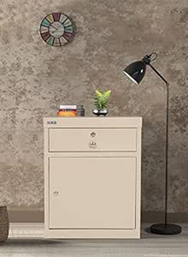 RIGID Steel Bedside pedestal Beige 50x40x45cm - Image 1