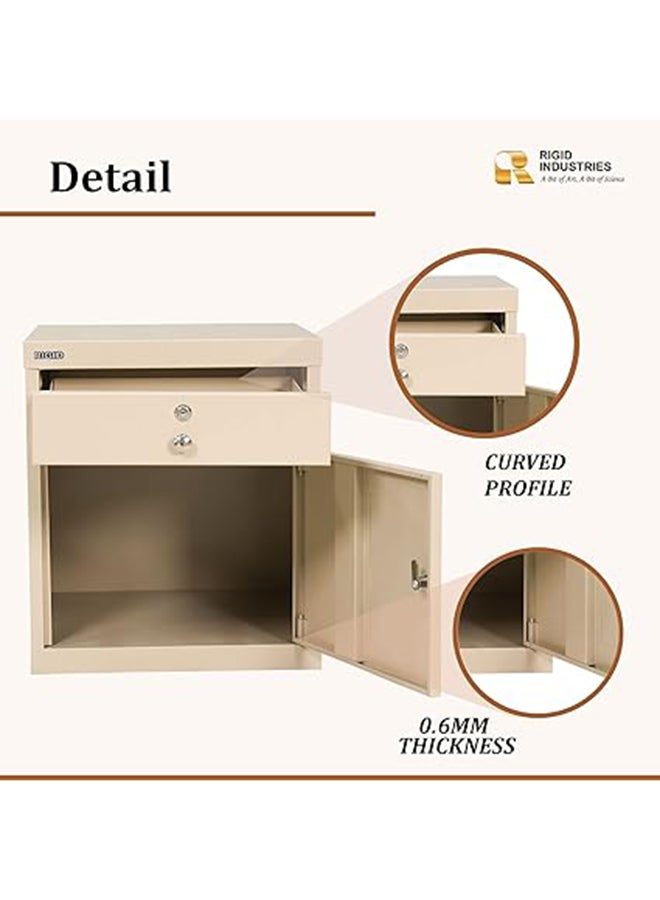 RIGID Steel Bedside pedestal Beige 50x40x45cm - Image 3