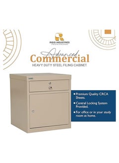 RIGID Steel Bedside pedestal Beige 50x40x45cm  - Image 2