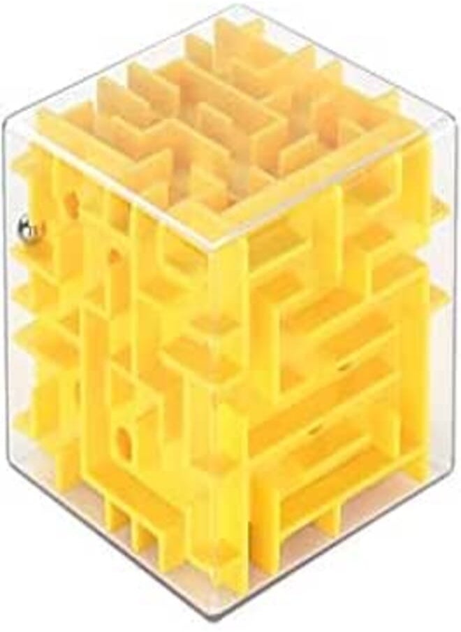 3D Maze Puzzle Cube,Medium 3D maze cube, side length 5.5cm.Fun Brain Game for IngenuityTraining and Stress Relief,Great for Kids and Adults (yellow) , 2724831504503 