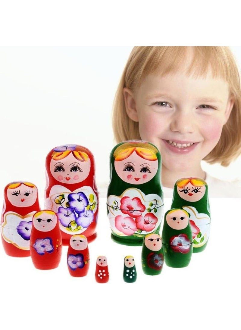 Dünyadan Hediyeler - Gifts from the World Wooden Matryoshka Doll Set of Five Red - Image 1