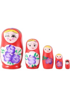 Gifts from the World Wooden Matryoshka Doll Set of Five Red