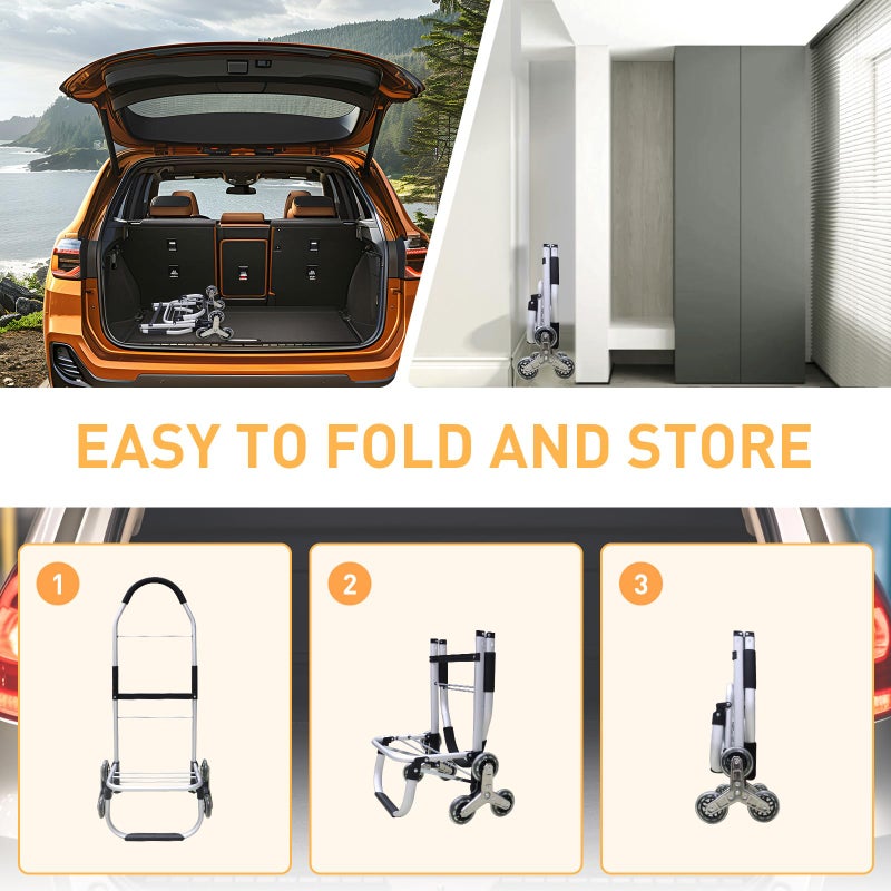 ISWEES Heavy Duty 3 in 1 Shopping Cart, Foldable Hand Truck with 6 Wheels, 110 lbs Grocery Cart, Portable Utility Dolly, Waterproof Bag for Moving, Camping - Image 5
