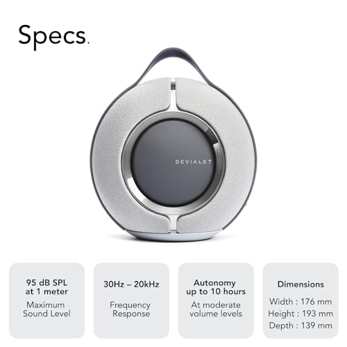 Devialet ديفيالت - مكبر صوت ذكي محمول مائل رمادي - صوت مدمج فاخر - صوت عالي الدقة بتصميم مدمج - باس عميق، اتصال سلس، صوت متكيف، تصميم متين - Image 3