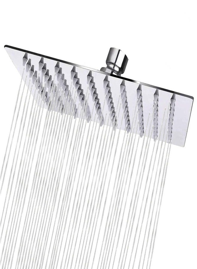 Imaashi Stainless Steel Ultra Sleek/Silm Rain Showerhead Chrome Finish Square Overhead Shower with Easy-Clean Silicone Nozzles Long-Lasting Performance & Rust Resistance witout Shower Arm (12x12) - Image 1