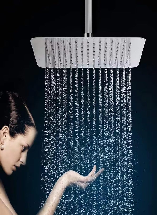 Imaashi Stainless Steel Ultra Sleek/Silm Rain Showerhead Chrome Finish Square Overhead Shower with Easy-Clean Silicone Nozzles Long-Lasting Performance & Rust Resistance witout Shower Arm (12x12) - Image 5