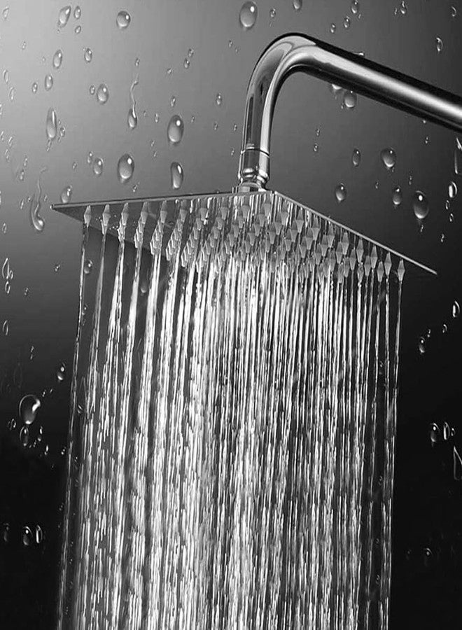 Imaashi Stainless Steel Ultra Sleek/Silm Rain Showerhead Chrome Finish Square Overhead Shower with Easy-Clean Silicone Nozzles Long-Lasting Performance & Rust Resistance witout Shower Arm (12x12) - Image 3