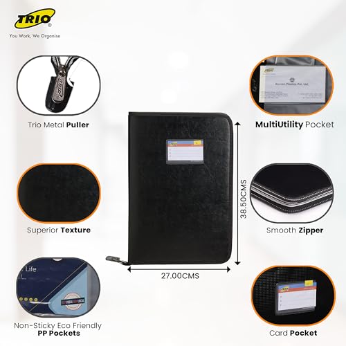 TRIO Leather FODLER (Executive Folders) UPC3012 Black Size F/C - Image 5