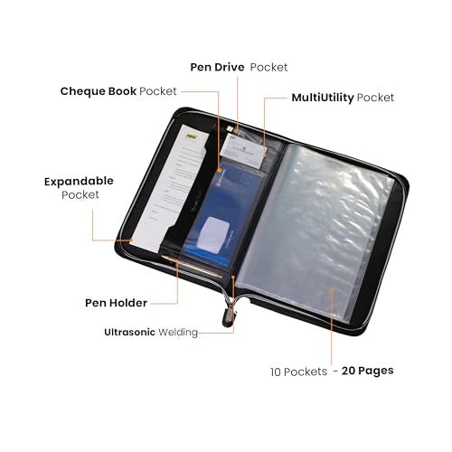 TRIO Leather FODLER (Executive Folders) UPC3012 Black Size F/C - Image 4