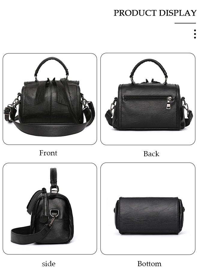 DUNISO Women's Vintage Handbags Faux Leather Shoulder Bag Ladies Fashion Designer Satchel Crossbody Bag with Detachable Strap for Ladies - Image 3