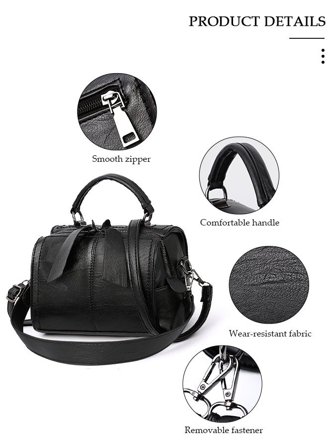 DUNISO Women's Vintage Handbags Faux Leather Shoulder Bag Ladies Fashion Designer Satchel Crossbody Bag with Detachable Strap for Ladies - Image 5