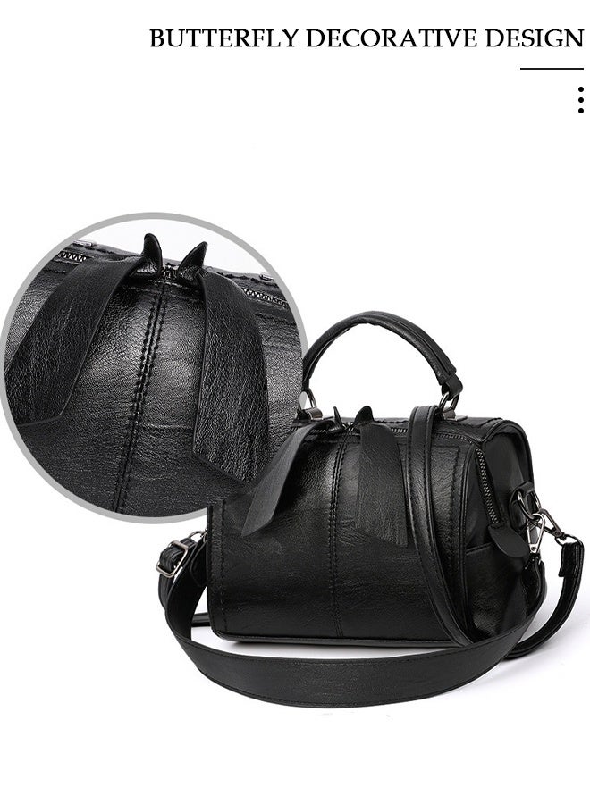 DUNISO Women's Vintage Handbags Faux Leather Shoulder Bag Ladies Fashion Designer Satchel Crossbody Bag with Detachable Strap for Ladies - Image 4