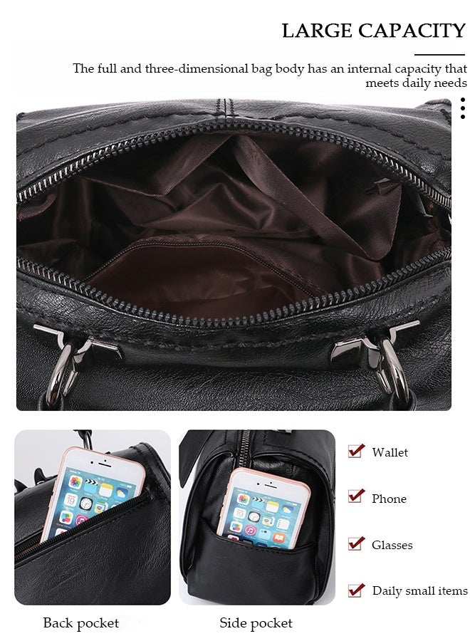 DUNISO Women's Vintage Handbags Faux Leather Shoulder Bag Ladies Fashion Designer Satchel Crossbody Bag with Detachable Strap for Ladies - Image 2