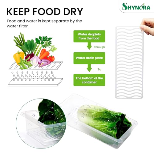 Shynora 6-Pcs Fridge Storage Space Organizer Boxes with Removable Drain Plate Fridge Storage Containers Keeps Fresh Vegetables, Fruits, Meat & Fish For Longer Time 1500ML (Pack of 6, Large) - Image 3
