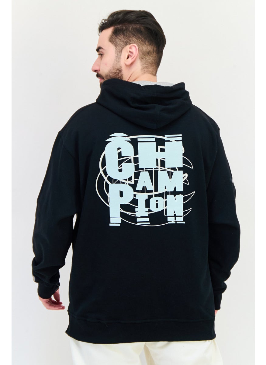 Champion Men Sportswear Fit Long Sleeves Outdoor Hoodie, Black  - Image 3