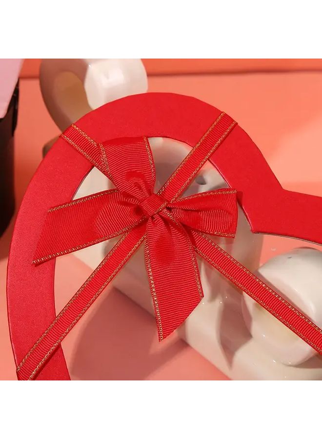 صندوق هدايا أسود على شكل قلب مع نافذة شفافة ورباط للمجوهرات والشوكولاتة - Image 4