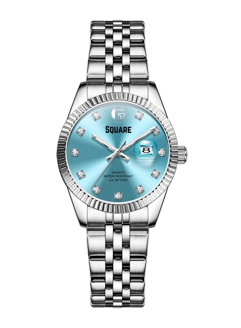 Gsquare Women’s Analog Quartz Silver Stainless Steel Watch – Model 3705 - Image 1