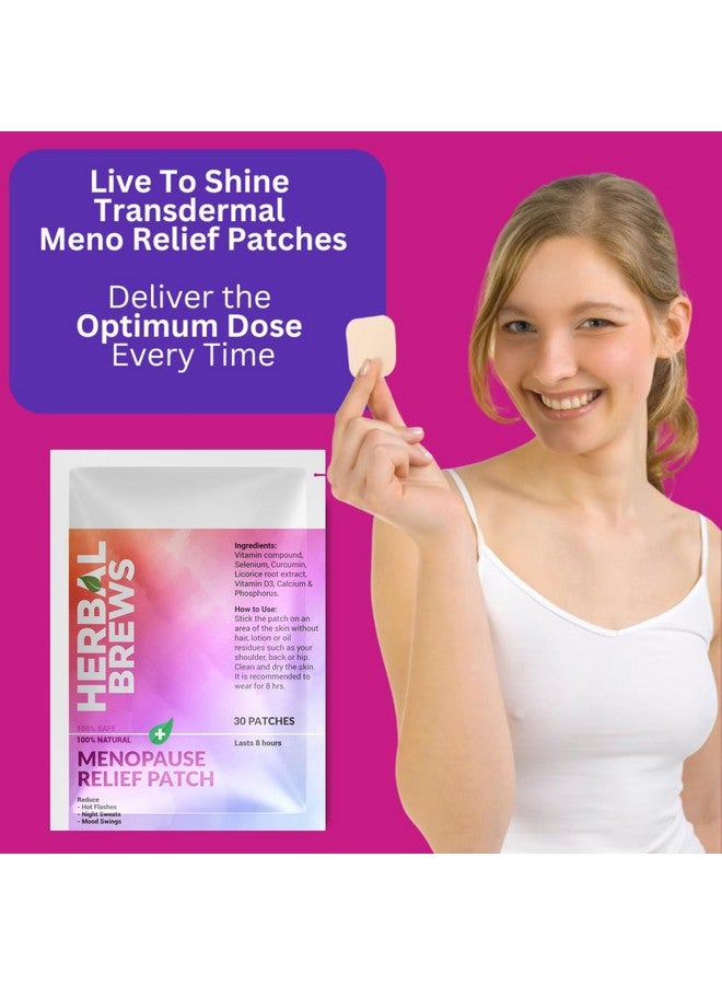 Herbal Brews Menopause Day Relief Patch - Natural Hormonal Balance Support | Hot Flashes, Mood Swings, Night Sweats, Vaginal Dryness, Headaches | Herbal Hormone Support for Women - 30 Patches - Image 2