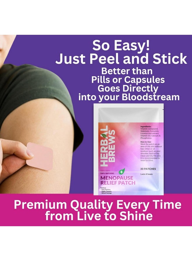 Herbal Brews Menopause Day Relief Patch - Natural Hormonal Balance Support | Hot Flashes, Mood Swings, Night Sweats, Vaginal Dryness, Headaches | Herbal Hormone Support for Women - 30 Patches - Image 3