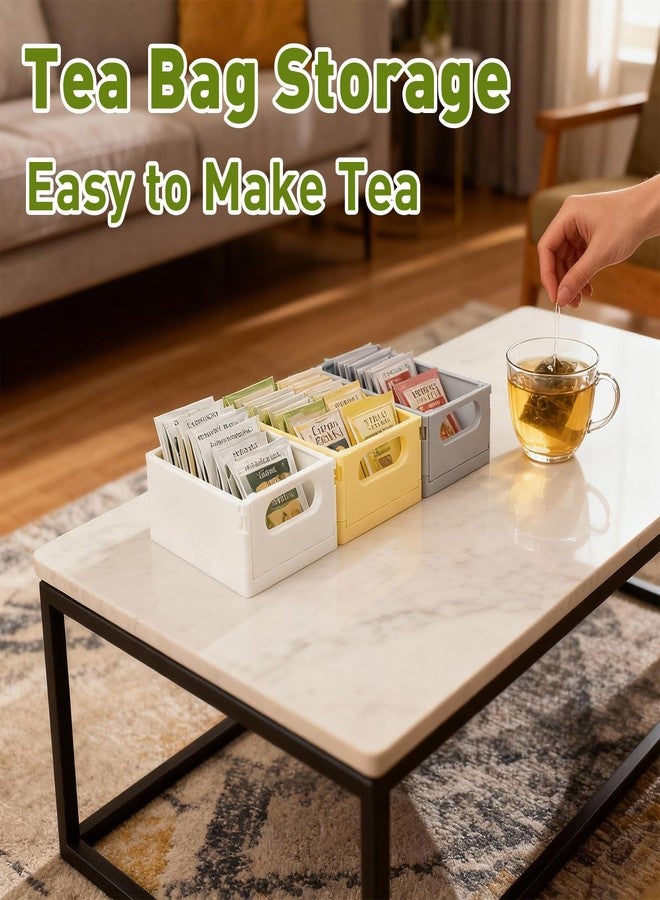 TBWHL 4 Pcs Drink Packet Organizer Bins Tea Bag Holder for Pantry Organizers and Storage - Tea Bag Organizer and Coffee or Tea Organizers with ABS Material, Contains 4 Capybara Stickers - Image 3