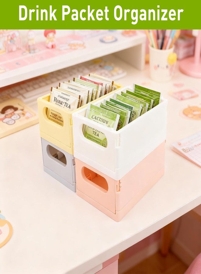 TBWHL 4 Pcs Drink Packet Organizer Bins Tea Bag Holder for Pantry Organizers and Storage - Tea Bag Organizer and Coffee or Tea Organizers with ABS Material, Contains 4 Capybara Stickers - Image 5