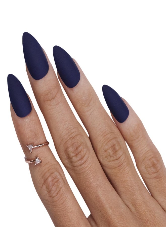 Beromt False nails Set of 12 reusable, UV treated gel finished Press-On nails with MATT Finish with adhesive tab inside Claws - BFN406MSN - Image 2