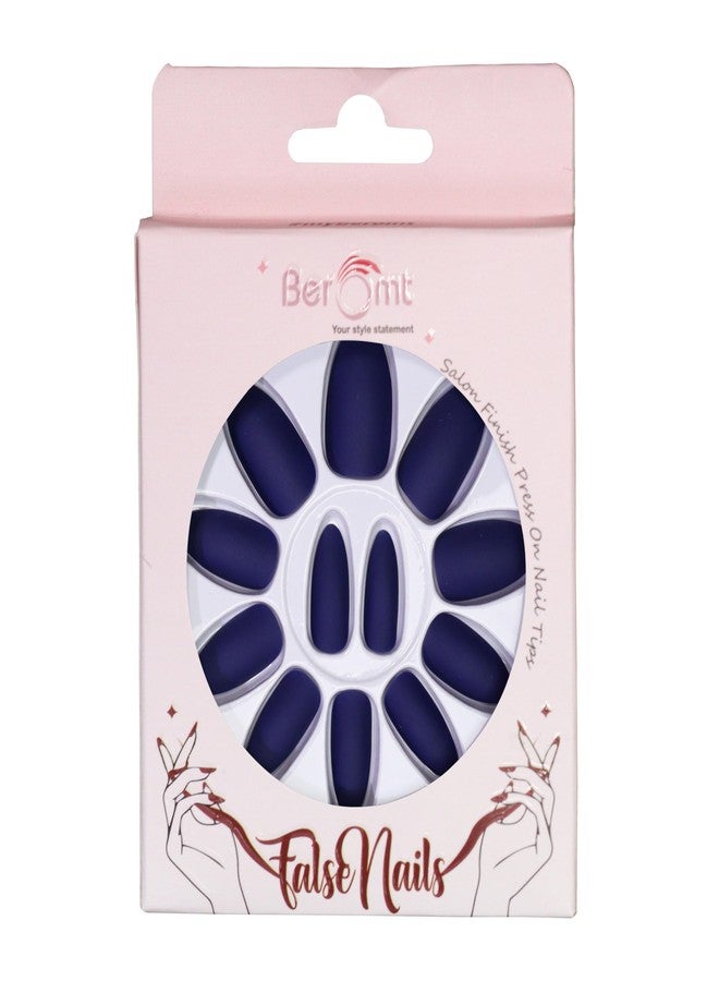Beromt False nails Set of 12 reusable, UV treated gel finished Press-On nails with MATT Finish with adhesive tab inside Claws - BFN406MSN - Image 4