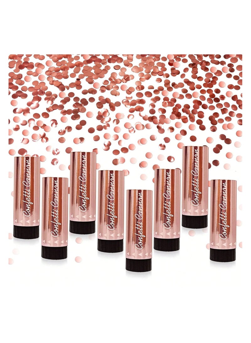 Bridal Decoration Confetti Cannon 2 pcs  in rose gold color that adds a fun and exciting atmosphere. Perfect for bachelorette parties, engagement celebrations, weddings, birthdays, graduations, and all special occasions 2 pcs  included - Image 1