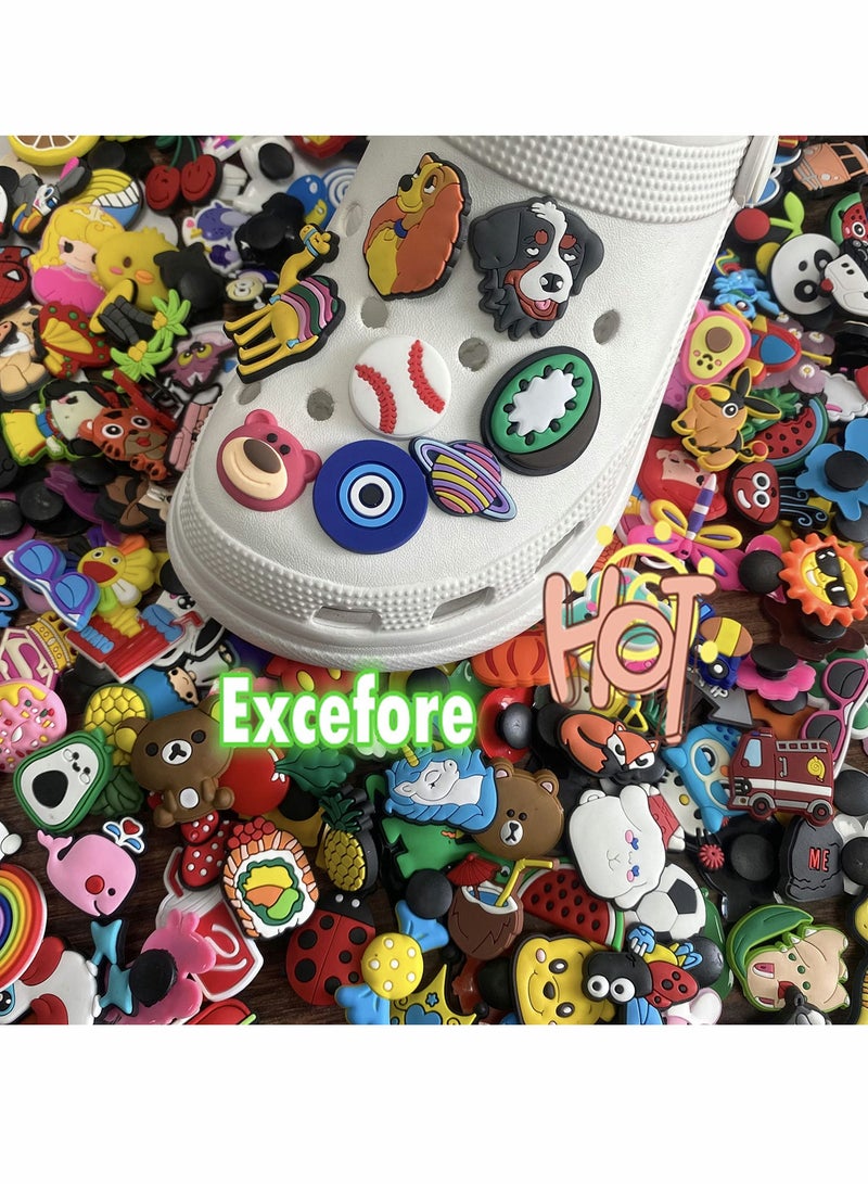 Excefore Shoe Decoration Charms 100 Pcs Mix Unique Styles, Random Cartoon Style Clogs and Bracelet Decoration Accessories, Boys Girls Women - Image 3