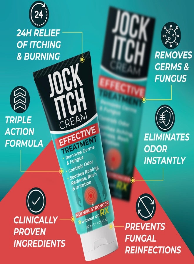 Terramed Just Think Comfort Jock Itch Cream | Extra Strength Antifungal Treatment for Groin & Inner Thighs | Relief for Itchy Skin, Jock Itch, Ringworm, Athlete’s Foot & Nail Fungus | Controls Odor & Removes Fungus | 120ml - Image 4