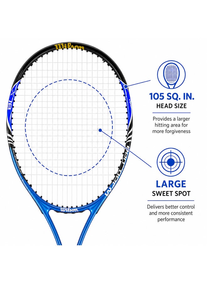 Wilson BLX Tennis Racket 27.25 Inch Pre-Strung Adult Tennis Racquet with Full-Length Cover, 105 sq. in. Head - Image 3