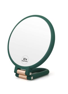 OASIS-TH Magnifying Hand Held Mirror, Double Side Folding Mirror for Women with Adjustable Handle, Travel Table Desk Shaving Bathroom Cosmetic Mirrors Handheld Portable  - Image 1