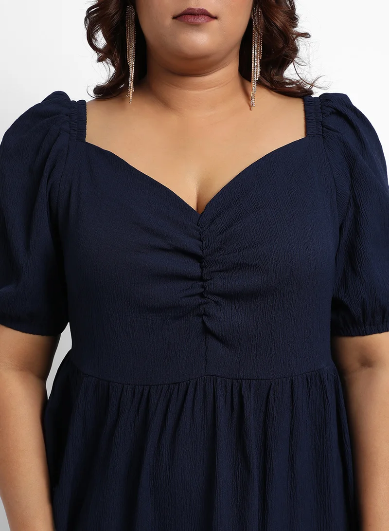 Instafab Plus Tiered Poplin Dress