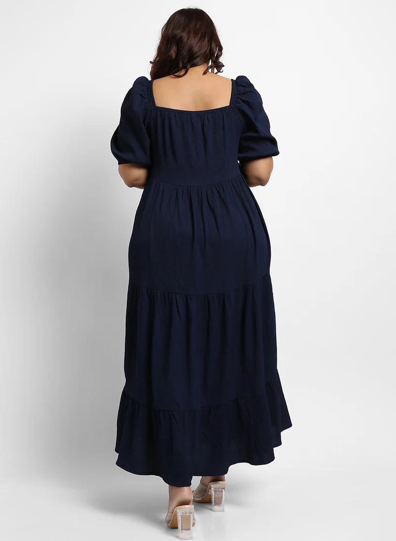 Instafab Plus Tiered Poplin Dress