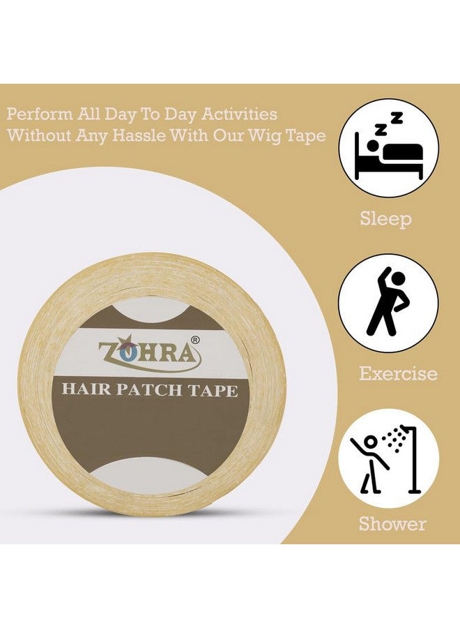 Zohra Hair Patch Tape| Hair Wig Tape| Ultra Hold Tape| Double-Sided Hair Patch Tape| Cotton-Cloth Tape| Waterproof| Maximum Hold Upto 2 Weeks (Yellow, 1 Inch, 20 Metre) - Image 2