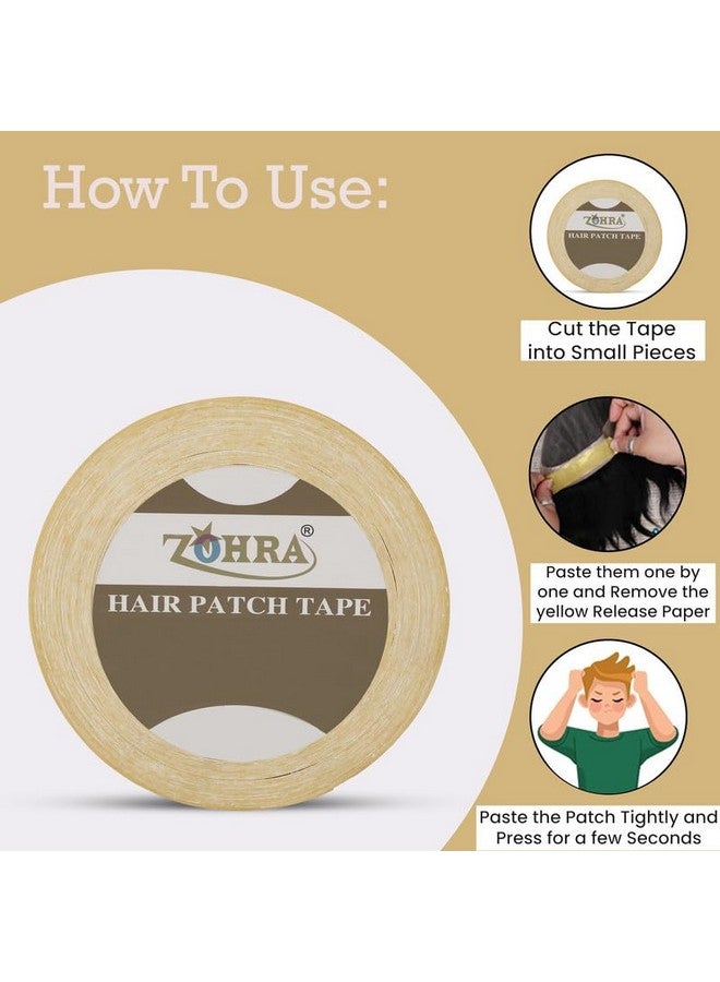 Zohra Hair Patch Tape| Hair Wig Tape| Ultra Hold Tape| Double-Sided Hair Patch Tape| Cotton-Cloth Tape| Waterproof| Maximum Hold Upto 2 Weeks (Yellow, 1 Inch, 20 Metre) - Image 3