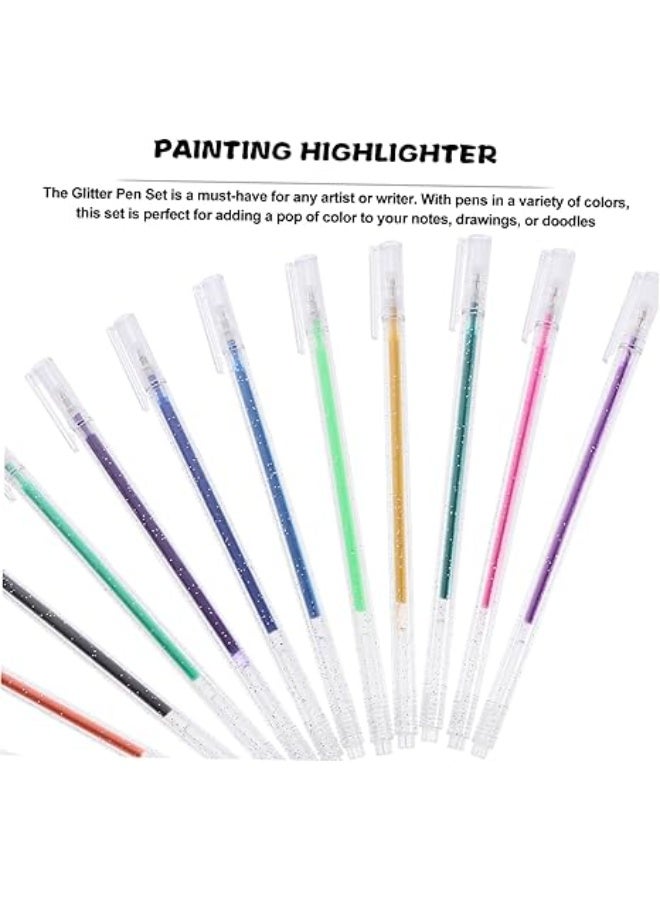 مجموعة أقلام جل لامعة مكونة من 12 قطعة، أقلام تلوين فنية بألوان معدنية للرسم والتخطيط، أقلام طلاء لامعة متعددة الاستخدامات لسجل القصاصات ومشاريع الأعمال اليدوية. - Image 3