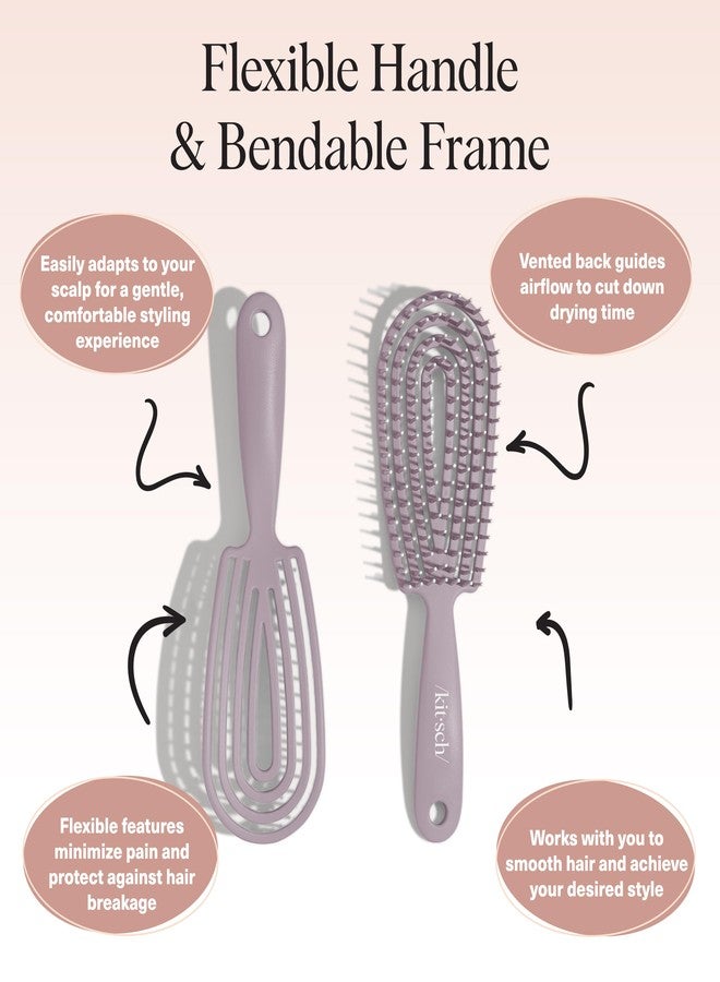 Kitsch Detangler Brush - Flexible Curly Hair Brush for Women, Men & Kids | Detangling Hairbrush with Bendable Frame and Ultra-Smooth Bristles for Wet or Dry Strands - Soft Violet - Image 4