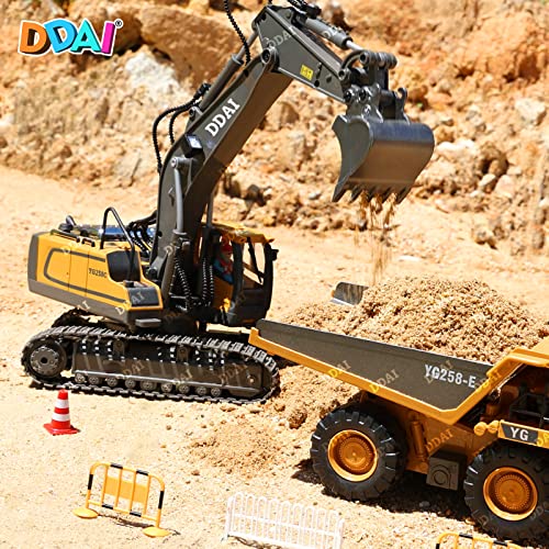 DDAI Remote Control Excavator Toys for Boys 8-12 Kids Best Gift Ideas for Age 3 4 5 6 7 8 9 10+ Year Old Boy Rechargeable RC Construction Excavators Digger Vehicles Engineering Toys with Metal Shovel - Image 4