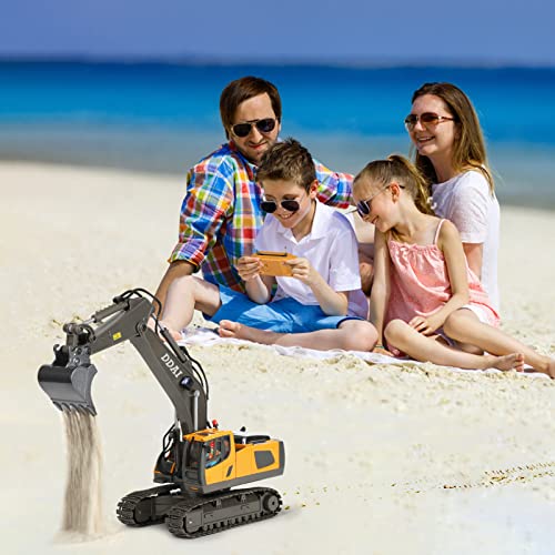 DDAI Remote Control Excavator Toys for Boys 8-12 Kids Best Gift Ideas for Age 3 4 5 6 7 8 9 10+ Year Old Boy Rechargeable RC Construction Excavators Digger Vehicles Engineering Toys with Metal Shovel - Image 2