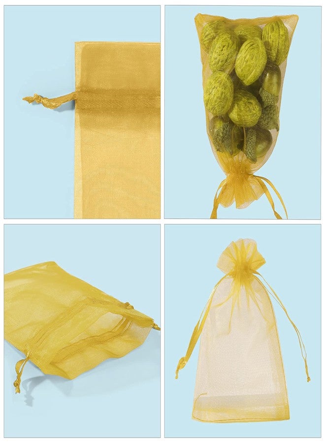 ANZNKU 50 Pack Organza Bags 4 x 6 inch Small Bags, Premium Gold Favor Bags with Drawstring, Sheer Mesh Bags, Gift Bags Small Size, Packaging for Small Business, Jewelry Bags Packaging Bags for Wedding Party - Image 5