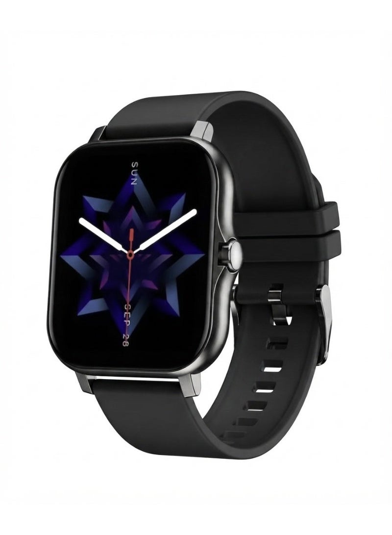 YoMaJ Fitpolo Smart Watches for Women Men, 1.8" Fitness Tracker Watch for Android iOS, Waterproof Activity Trackers with 100 Sports, GPS via Phone, Heart Rate Sleep SpO2 Monitor - Black - Image 1