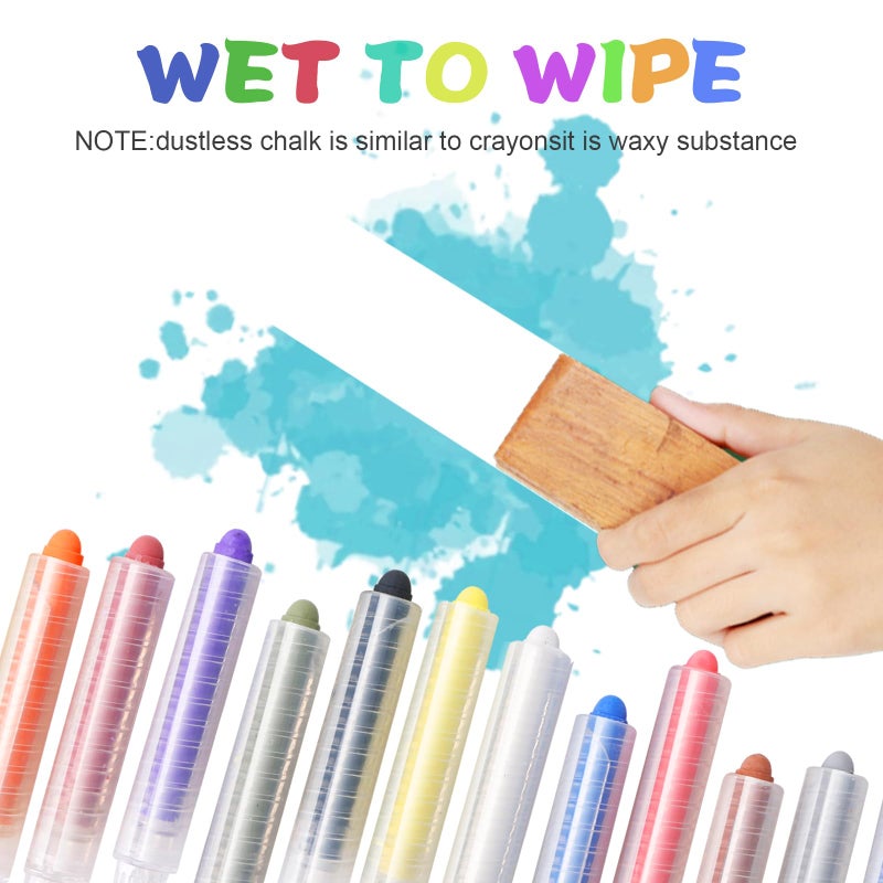 DODHEG Dustless Chalk, Colored Chalk, for Painting, Blackboard Writing, Office 12 Pcs Color 1 - Image 5