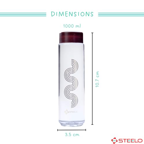 SCL Steelo Only Plastic Bottles 1 litre Set of 3 with 1 Free Ice Tray, BPA Free Food Grade PET Material Leak Proof Wide Mouth Bottles for Home, Fridge & Travel (Clear and wooden color cap) - Image 3