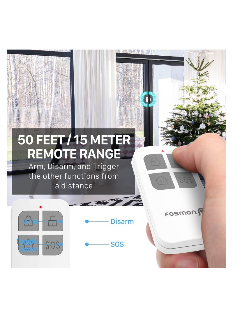 SOLARAE Theft Burglar Alarm with Remote, Wireless Window and Door Open Entry Alert Magnetic Contact Sensor Battery Operated Loud 130decibel Siren for Home Security, Business, Kids Safety 2 Pack - Image 2