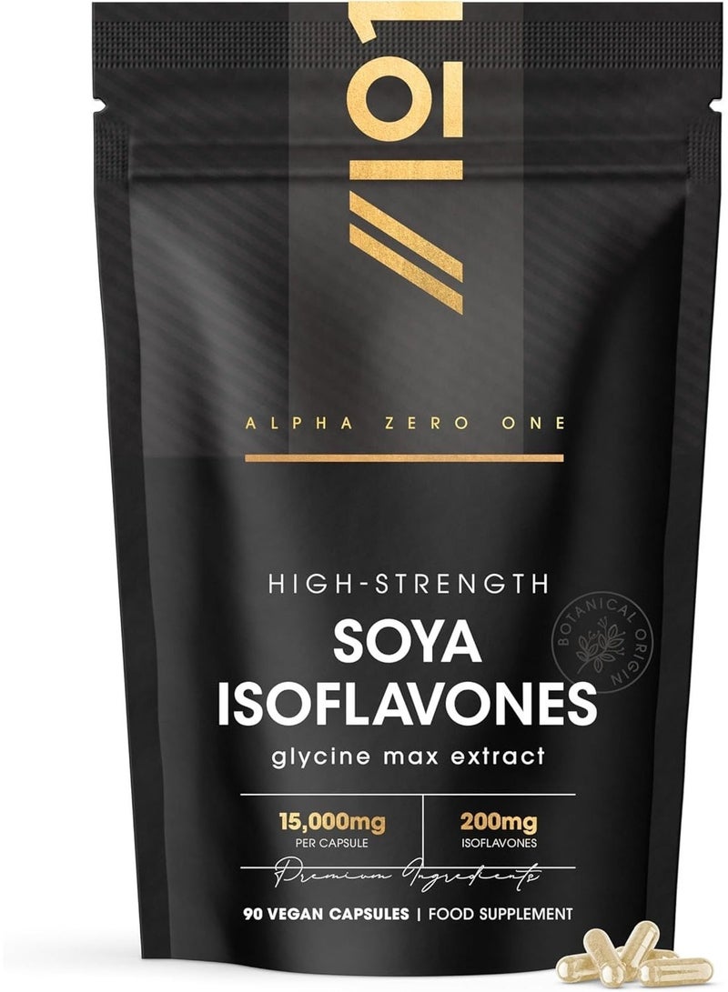 ALPHA01 SOYA Isoflavones 1500 mg – Supports Hormonal Balance & Women's Health, Made in UK, 90 Capsules - Image 1