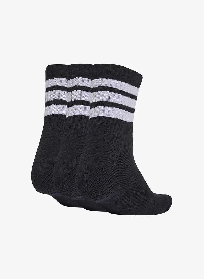 اديداس 3 Pack 3-Stripes Cushioned Mid Cut Socks