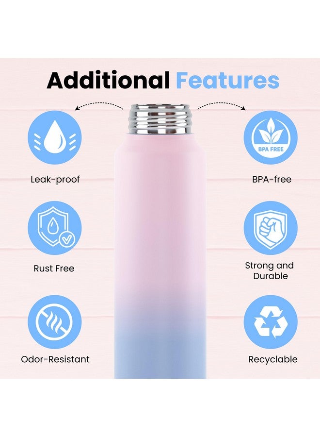 Speedex Stainless Steel Pink Blue Water Bottle 1 Litre with Screw Cap | Combo of 3 | Pack of 3 | Set of 3 | Leak Proof & BPA Free | Fridge Friendly for School, Office, Gym | For Men, Women, Kids - Image 5